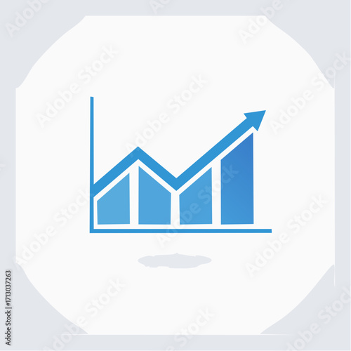 Visual representation of business metrics showing upward growth and financial progress on white background