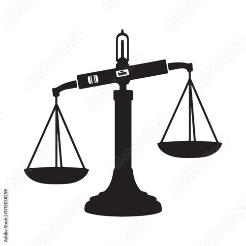 Unbalanced Justice Scale Black Silhouette Icon