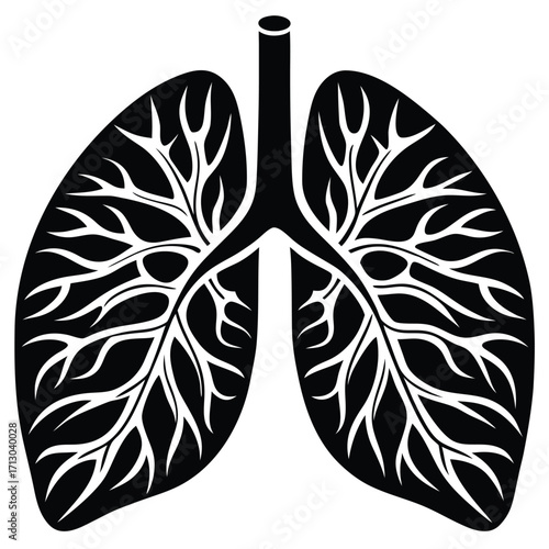 lungs vector icon on white background