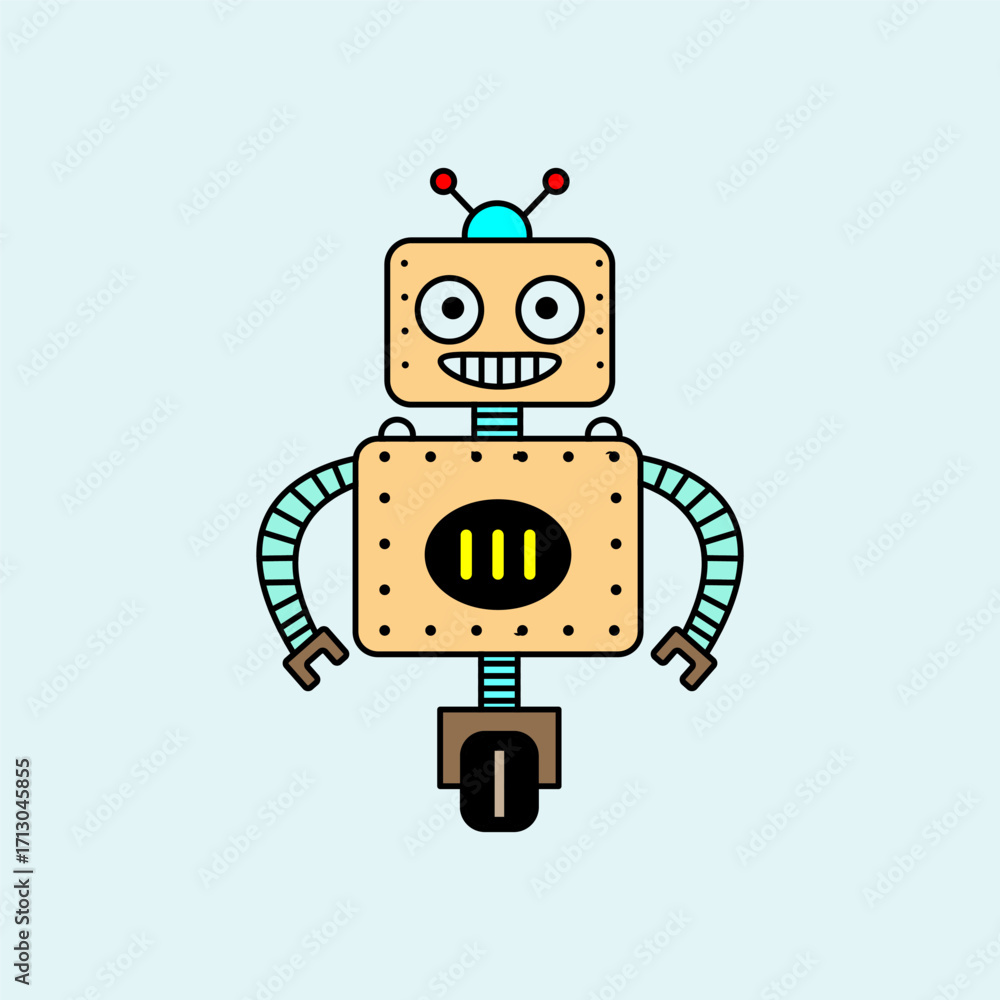 Fototapeta premium Cute Robot Cartoon. vector illustration