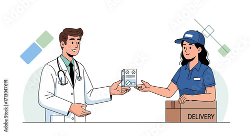 Online medicine delivery service with doctor and courier for convenience and accessibility of