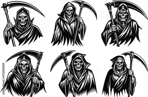 Grim Reaper Silhouette Vector