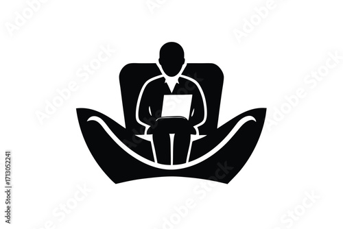 therapist silhouette vector icon