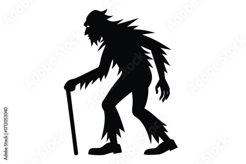 walker silhouette vector icon