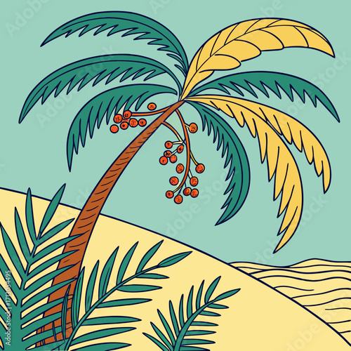 seamless pattern with palm trees