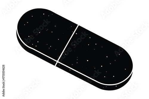 capsule pill silhouette vector icon