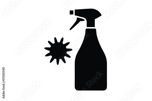 disinfectant spray silhouette vector icon