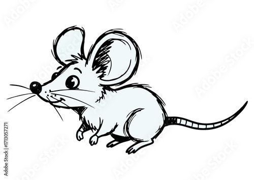 Mouse illustration, cute, curious, wildlife concept