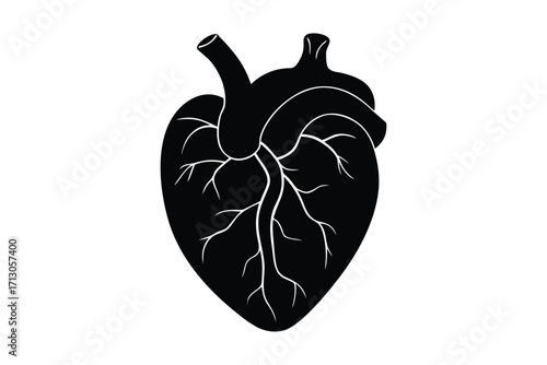 heart transplant silhouette vector icon