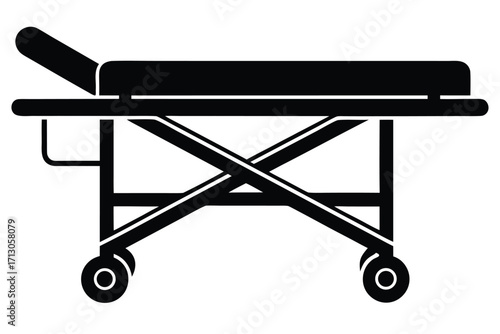 hospital stretcher silhouette vector icon