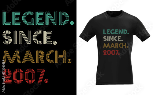 A celebratory graphic design marking an 18th birthday commemorating a legend established in march 2007 featuring vibrant colors and classic typography for a milestone event