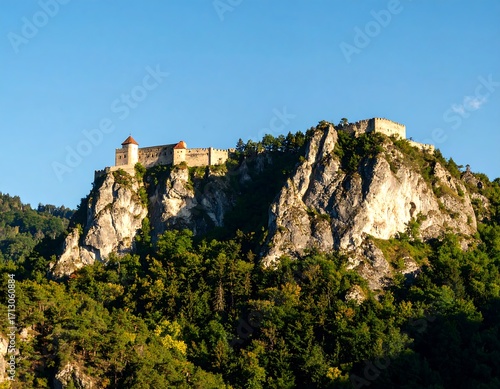 Ancient castle perched atop a rocky hill