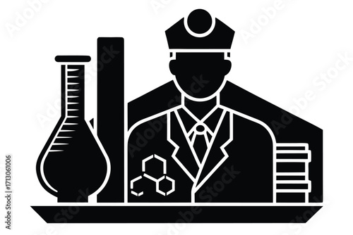 medical research silhouette vector icon