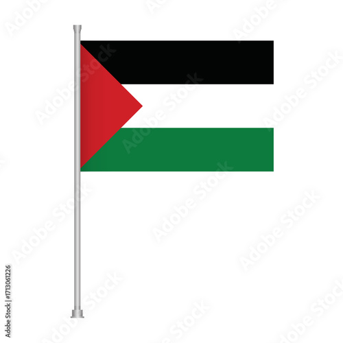 Palestine flag image illustration waving national symbol country banner arab nation state sign design