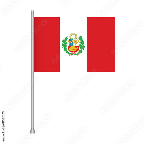 Peru national flag waving illustration patriotic symbol of south america country and peruvian identity