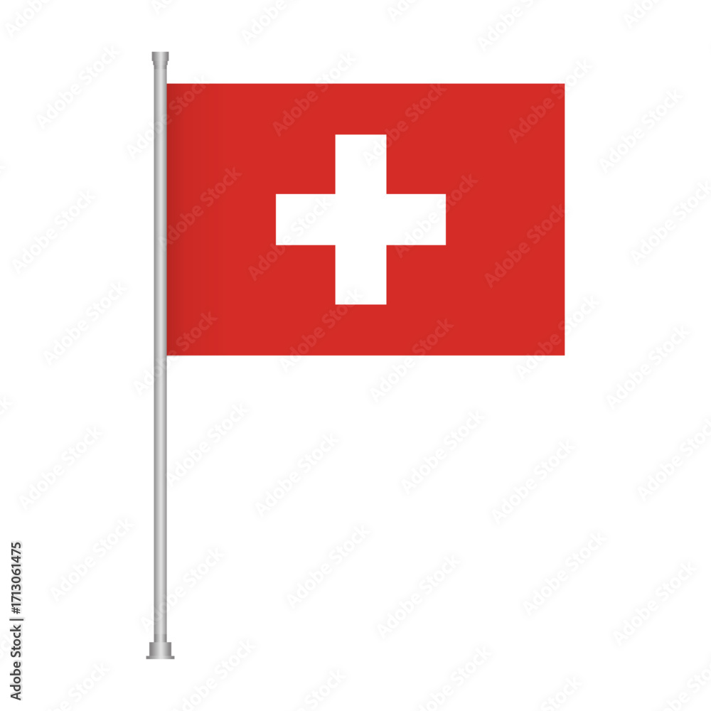 Obraz premium Swiss national symbol flag illustration for travel tourism and patriotic themes design element vector art