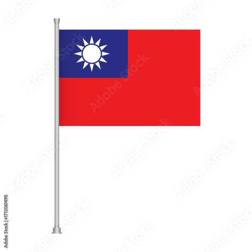 Taiwanese flag illustration republic of china national symbol asia country patriotic emblem banner