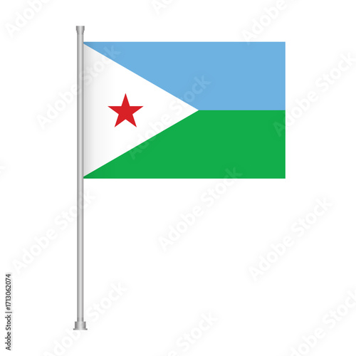 Djibouti national banner illustration design graphic element country symbol patriotic icon africa flag