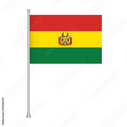 Bolivia national emblem flag country banner south america patriotic symbol state sign design graphic