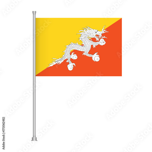 Bhutan national symbol asian country travel destination kingdom of bhutanese culture flag image