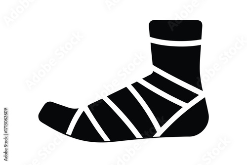 orthopedic cast silhouette vector icon