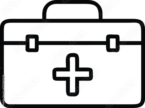 Vector art of first aid kit icon, symbol of emergency treatment