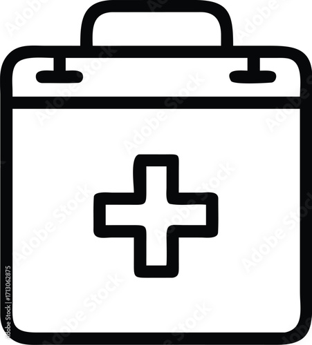 Vector art of first aid kit icon, symbol of emergency treatment