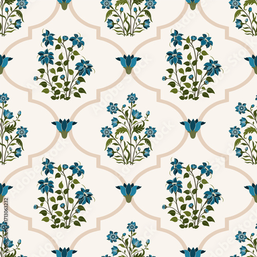 Vector Hand drawn colourful geometric flowers Motifs African boho paisley, seamless patterns with floral for fabric Ethnic Indian Pattern, textiles, clothing, wrapping paper, backdrop, banner.
