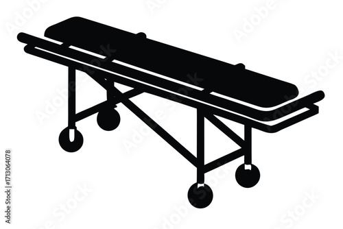 rescue stretcher silhouette vector icon
