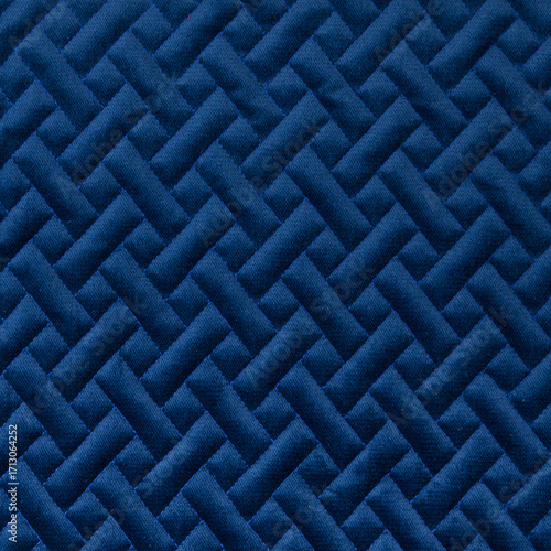 Blue fabric texture with ornament