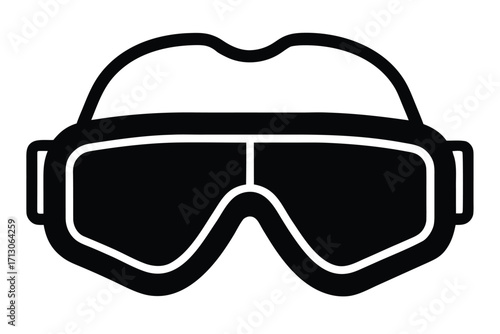 safety goggles silhouette vector icon