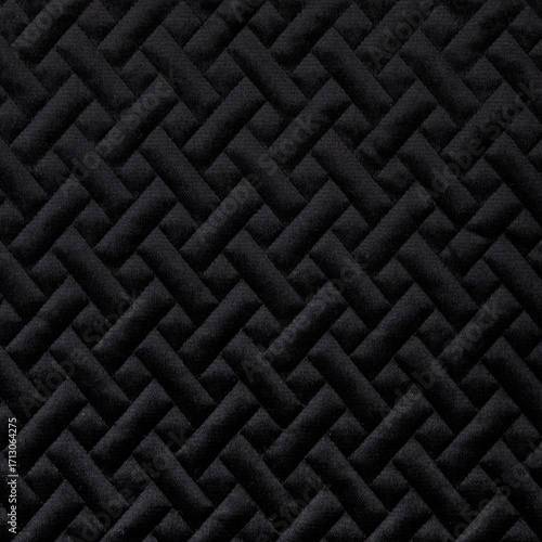 Black fabric texture with ornament