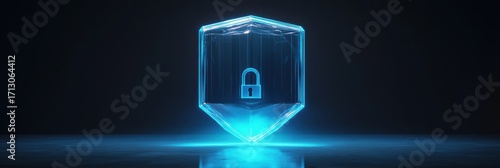 Holographic shield representing advanced security technology for homes