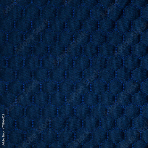 Blue leather texture with hexagon ornament
