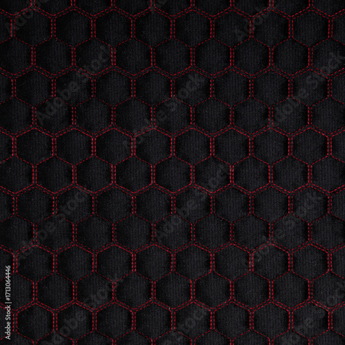 Black leather texture with hexagon ornament