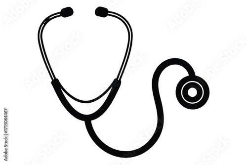 stethoscope silhouette vector icon