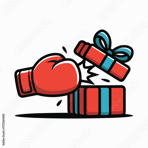 boxing day glove punching through template design