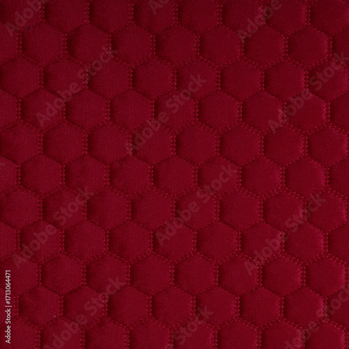 Red leather texture with hexagon ornament