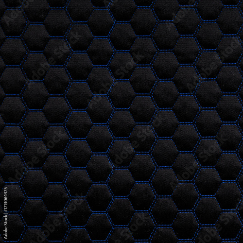 Black leather texture with hexagon ornament