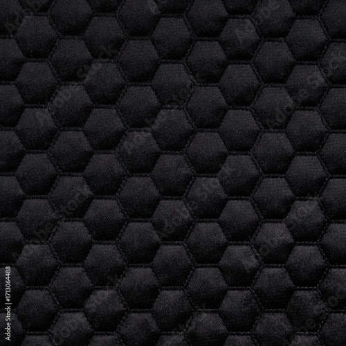 Black leather texture with hexagon ornament