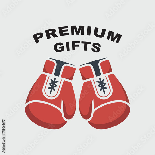 Boxing day flat vector illustration of a gift box