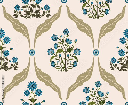 Vector Hand drawn colourful geometric flowers Motifs African boho paisley, seamless patterns with floral for fabric Ethnic Indian Pattern, textiles, clothing, wrapping paper, backdrop, banner.
