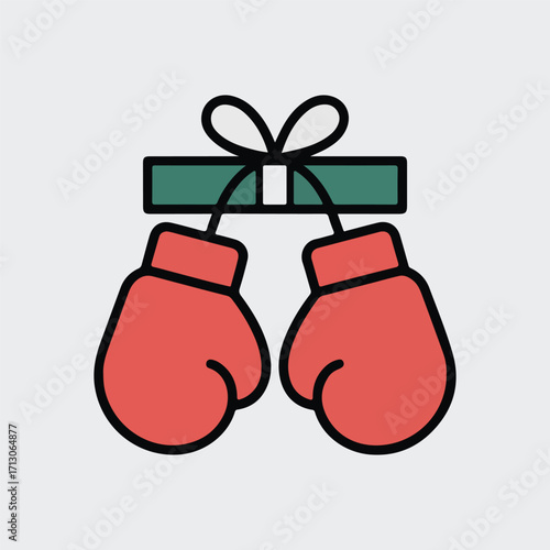 Boxing day minimal gift box shaped like boxing glov