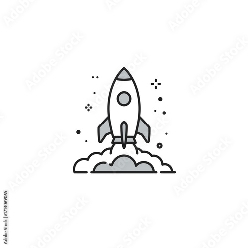 Space Rocket Launch Symbol Icon Vector A Startup Vector Illustration