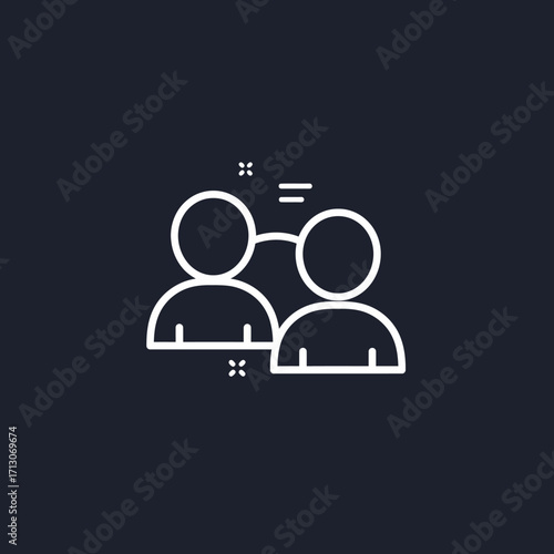 Vector illustration of the people symbol icon, design element, simple concept for user interface and web application