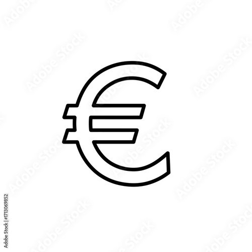 Euro Symbol Icon Clean Vektor Illustration