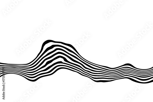 Geometric pattern in the form of a dynamic Abstract black and white wave. Eps 10