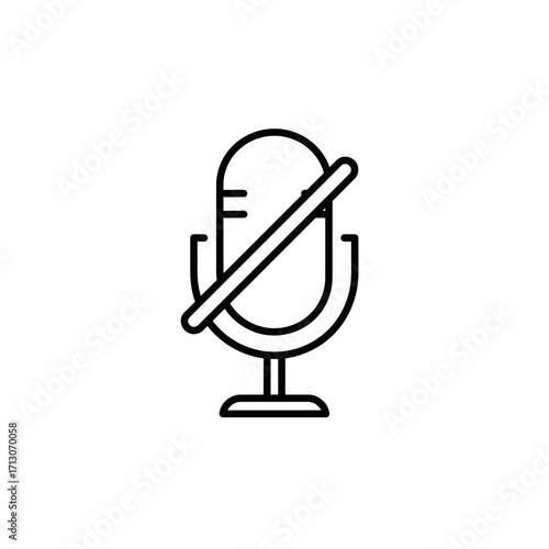 Mute Microphone Symbol Icon Vector Audio Off Graphic Representation