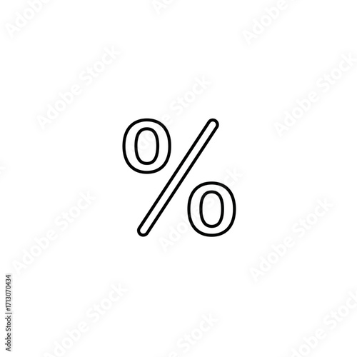 Percent Symbol Icon Vector Outlined Percentage Sign Graphic