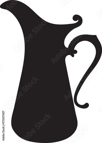 Silhouette of an Ornate Pitcher Jug